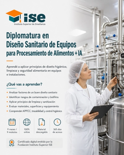 Diplomatura en Diseño Sanitario de Equipos para Procesamiento de Alimentos + IA
