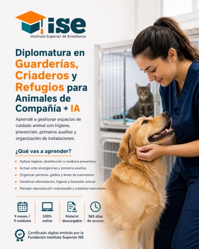Diplomatura en Guarderías, Criaderos y Refugios para Animales de Compañía + IA
