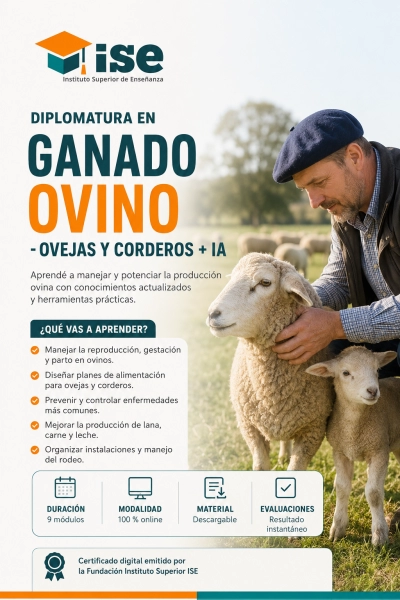 Diplomatura en Ganado Ovino - ovejas y corderos + IA