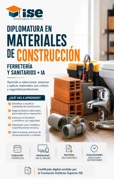 Diplomatura en materiales de construcción - Ferretería y Sanitarios + IA