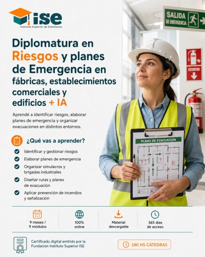 Diplomatura en Riesgos y planes de Emergencia en fábricas, establecimientos comerciales y edificios + IA
