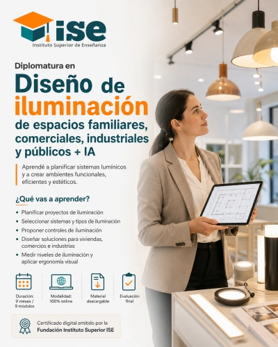 Diplomatura en Diseño de iluminación de espacios familiares, comerciales, industriales y públicos + IA