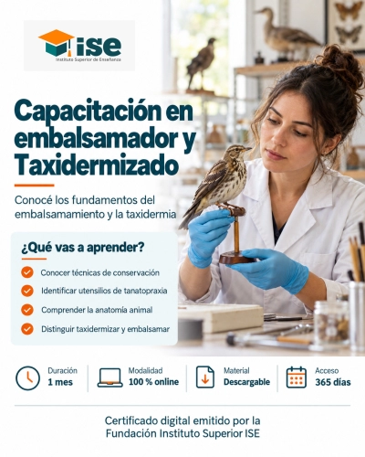 Capacitación en embalsamador y Taxidermizado