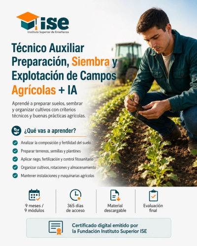 Técnico Auxiliar Preparación, Siembra y Explotación de Campos Agrícolas + IA